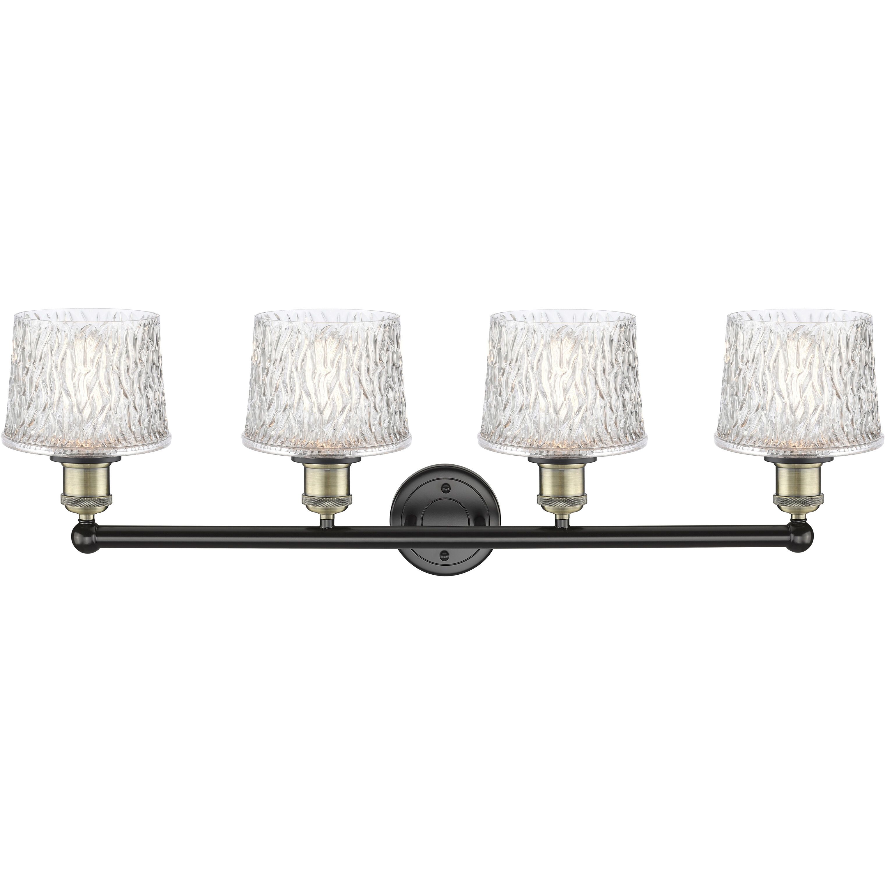 Niagra 4 Light 33.5 inch Black Antique Brass Bath Vanity Light Wall Light