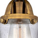 Nouveau 2 Bellmont 1 Light 6 inch Brushed Brass Semi-Flush Mount Ceiling Light in Seedy Glass