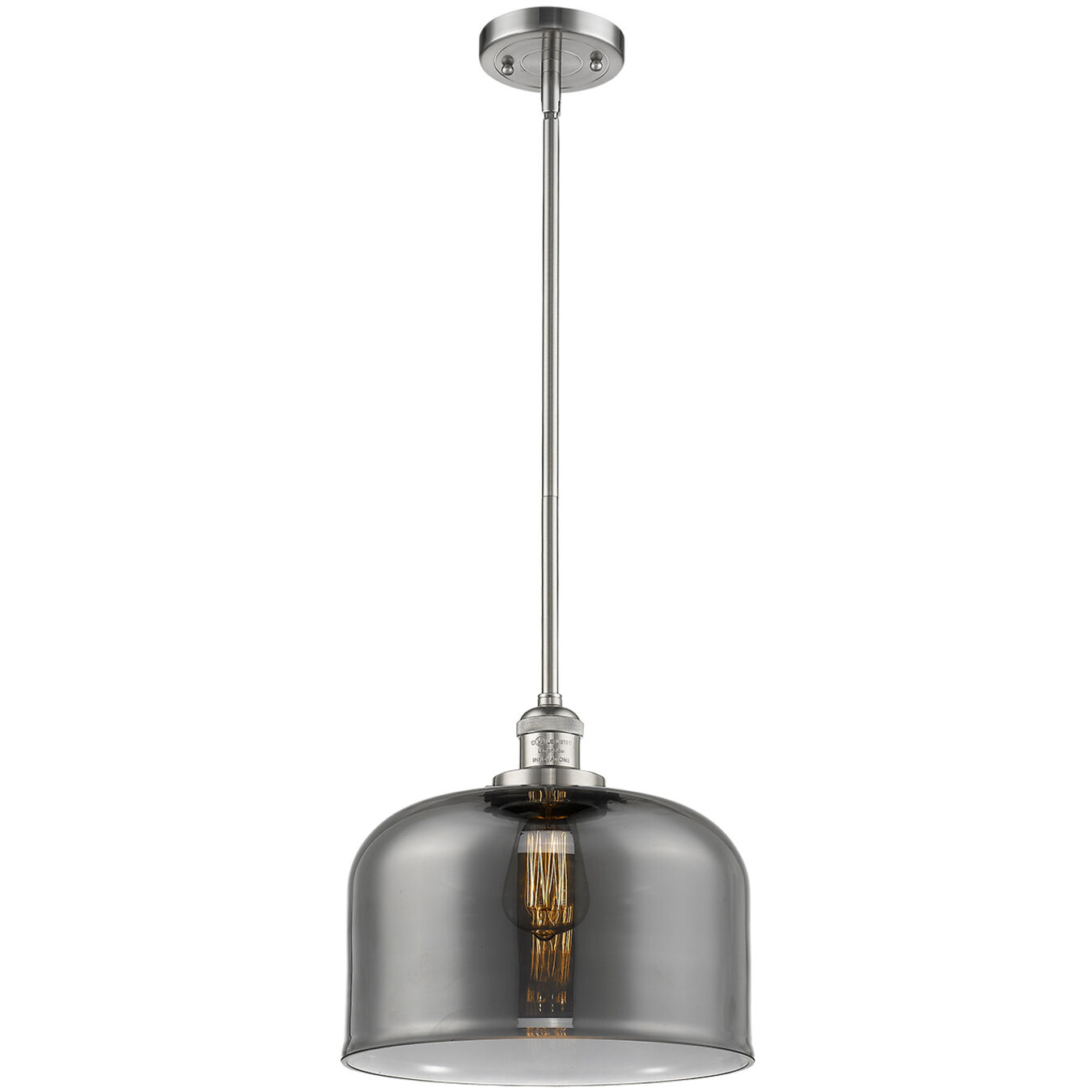 Franklin Restoration Bell LED 12 inch Antique Copper Mini Pendant Ceiling Light in Plated Smoke