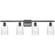 Ballston Hadley 4 Light 36 inch Matte Black Bath Vanity Light Wall Light in Clear Glass, Ballston