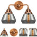 Nouveau 2 Fulton 2 Light 15 inch Antique Copper Bath Vanity Light Wall Light in Plated Smoke Glass