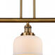 Franklin Restoration Large Bell LED 41 inch Brushed Brass Island Light Ceiling Light in Matte White Glass, Franklin Restoration