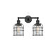 Franklin Restoration Small Bell Cage LED 16 inch Matte Black Bath Vanity Light Wall Light in Seedy Glass, Franklin Restoration