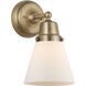 Aditi Cone 1 Light 6 inch Brushed Brass Sconce Wall Light in Matte White Glass