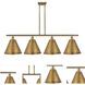 Ballston Cone LED 50.25 inch Brushed Brass Island Light Ceiling Light