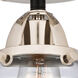 Nouveau 2 Canton 1 Light 6 inch Black Polished Nickel Semi-Flush Mount Ceiling Light in Clear Glass