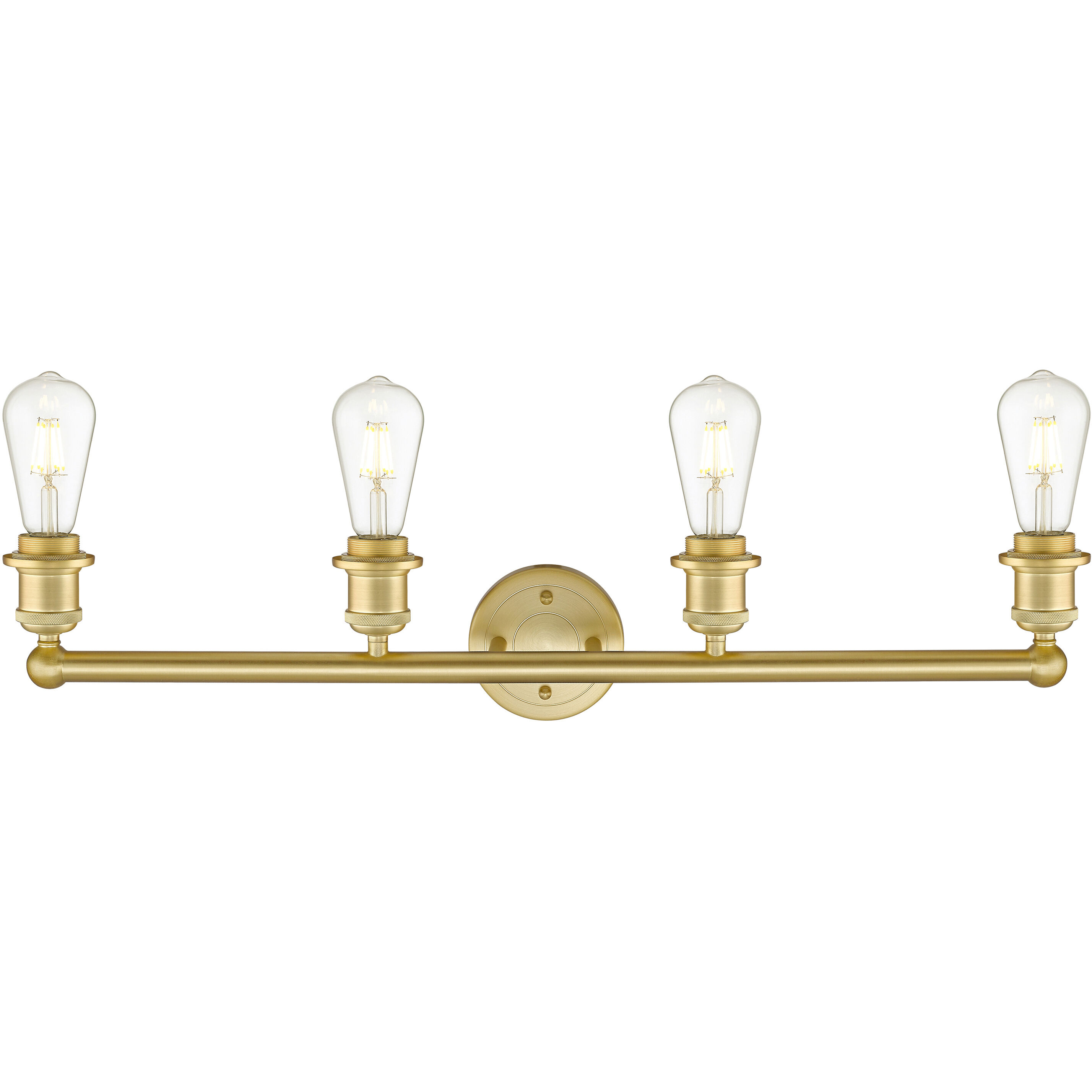 Edison 4 Light 27 inch Satin Gold Bath Vanity Light Wall Light