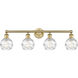 Athens Deco Swirl 4 Light 33 inch Brushed Brass and Clear Deco Swirl Bath Vanity Light Wall Light