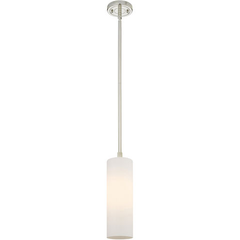Crown Point 1 Light 3.88 inch Polished Nickel Pendant Ceiling Light in Matte White Glass