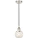 Edison White Mouchette 1 Light 6 inch Polished Nickel Cord Hung Mini Pendant Ceiling Light
