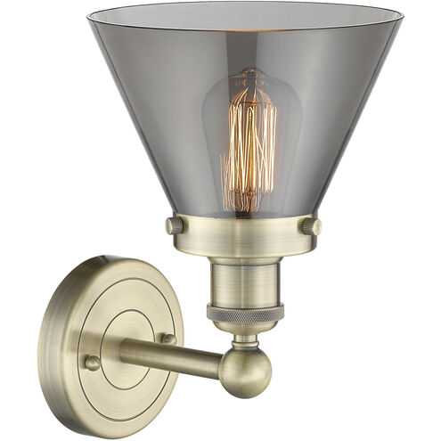 Cone Sconce Wall Light in Antique Brass, Plated Smoke