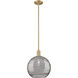 Arcadia Athens Deco Swirl 1 Light 12 inch Brushed Brass Mini Pendant Ceiling Light