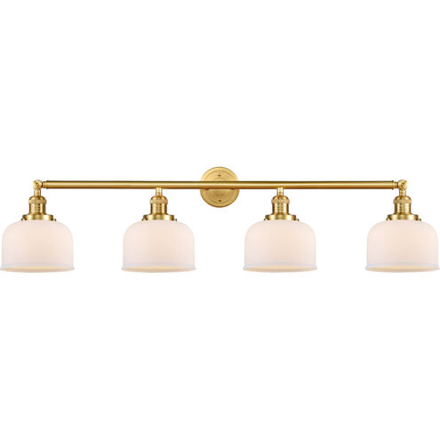 Franklin Restoration Large Bell LED 44 inch Satin Gold Bath Vanity Light Wall Light in Matte White Glass, Franklin Restoration