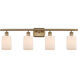 Ballston Hadley LED 36 inch Brushed Brass Bath Vanity Light Wall Light in Matte White Glass, Ballston