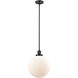 Franklin Restoration Beacon LED 12 inch Oil Rubbed Bronze Mini Pendant Ceiling Light in Matte White, Franklin Restoration