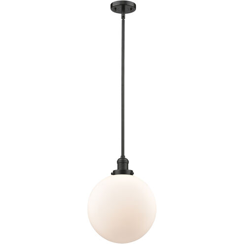 Franklin Restoration Beacon LED 12 inch Oil Rubbed Bronze Mini Pendant Ceiling Light in Matte White, Franklin Restoration