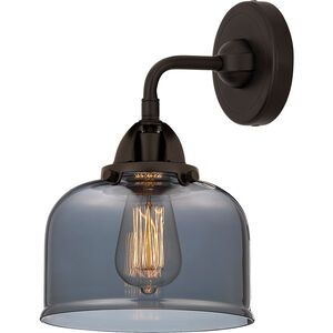 Nouveau 2 Large Bell 1 Light 8 inch Oil Rubbed Bronze Sconce Wall Light in Plated Smoke Glass