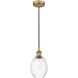 Edison Preston 1 Light 6.25 inch Brushed Brass Mini Pendant Ceiling Light in Clear