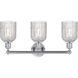 Bridal Veil 3 Light 23 inch Polished Chrome Bath Vanity Light Wall Light in Clear