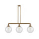 Franklin Restoration X-Large Beacon 3 Light 42 inch Brushed Brass Island Light Ceiling Light in Seedy Glass, Franklin Restoration