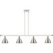 Ballston Smithfield 4 Light 48 inch White and Polished Chrome Island Light Ceiling Light, Ballston