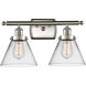 Ballston Large Cone LED 16 inch Brushed Satin Nickel Bath Vanity Light Wall Light in Clear Glass, Ballston