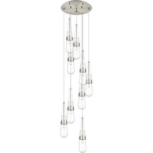 Milan Multi Pendant Ceiling Light in Brushed Satin Nickel, Clear Glass