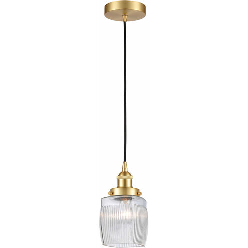 Edison Colton 1 Light 6 inch Satin Gold Mini Pendant Ceiling Light