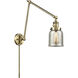 Small Bell 30 inch 3.50 watt Antique Brass Swing Arm Wall Light, Franklin Restoration