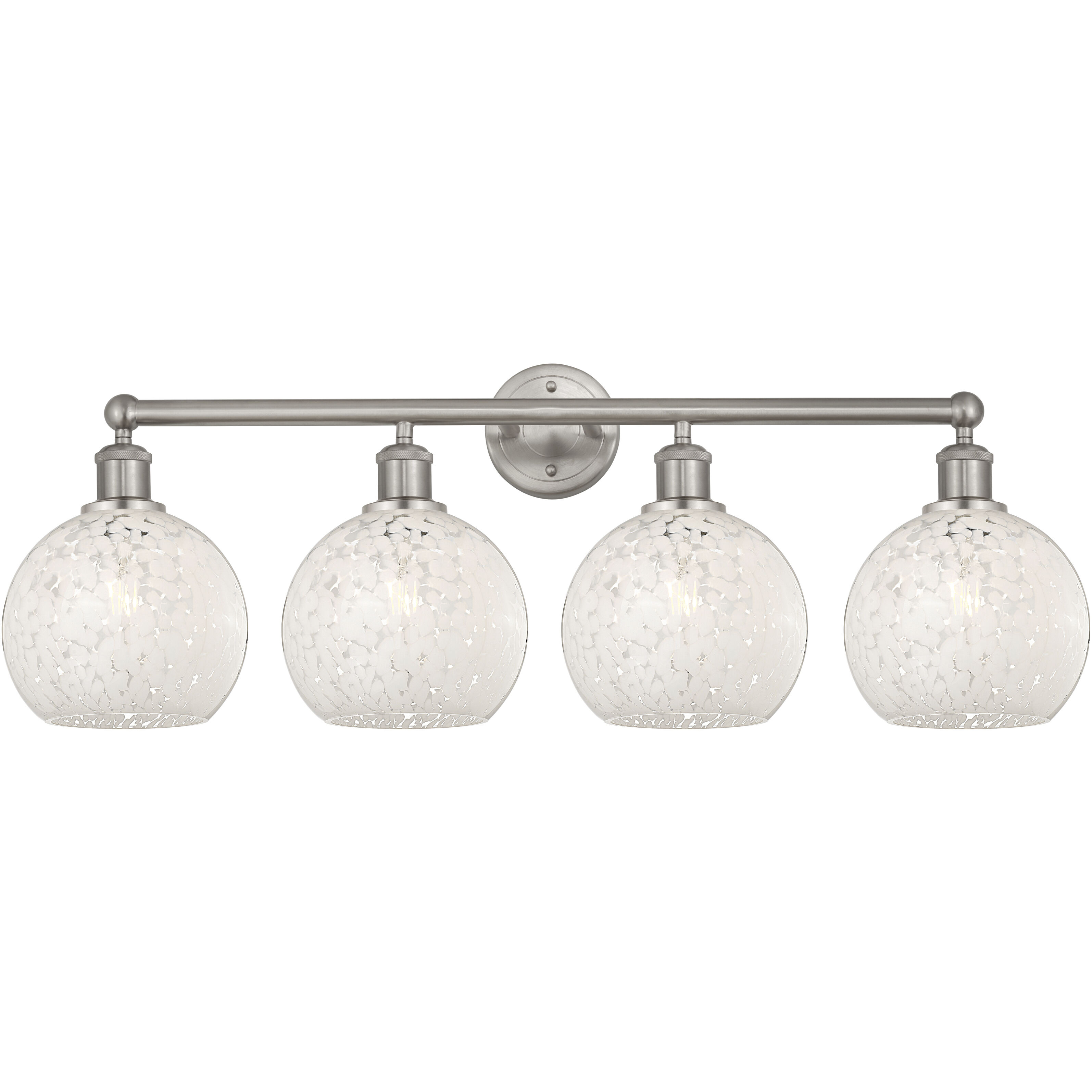Edison White Mouchette 4 Light 35.00 inch Bathroom Vanity Light
