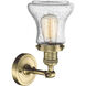 Franklin Restoration Bellmont LED 6 inch Antique Brass Semi-Flush Mount Ceiling Light in Seedy Glass, Franklin Restoration