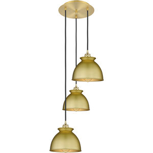 Adirondack 3 Light 9.88 inch Satin Gold Multi Pendant Ceiling Light