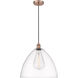 Edison Dome 1 Light 16 inch Antique Copper Pendant Ceiling Light