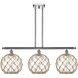 Ballston Large Farmhouse Rope LED 36 inch Polished Chrome Island Light Ceiling Light in Clear Glass with Brown Rope, Ballston