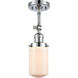 Franklin Restoration Dover 1 Light 5 inch Polished Chrome Semi-Flush Mount Ceiling Light in Matte White Glass, Franklin Restoration
