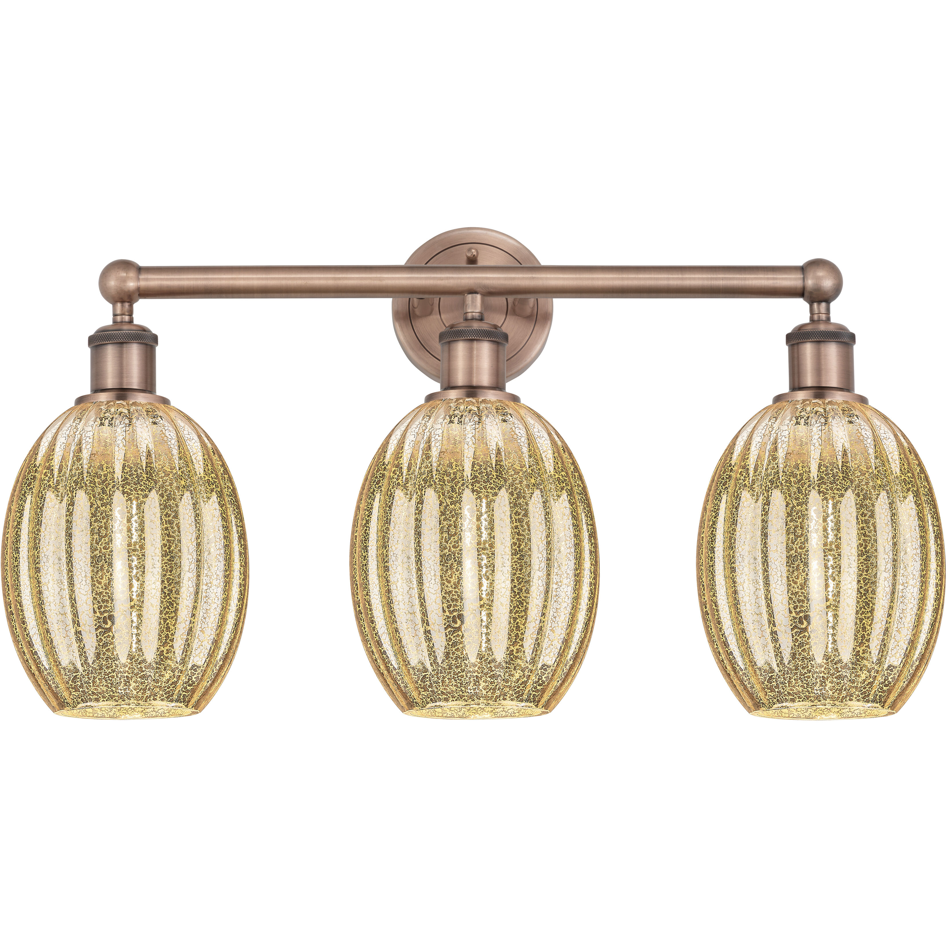 Edison Preston 3 Light 24.25 inch Antique Copper Bath Vanity Light Wall Light in Mercury