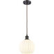 Ballston White Venetian 1 Light 8 inch Oil Rubbed Bronze Cord Hung Mini Pendant Ceiling Light