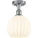 Ballston White Venetian 1 Light 8 inch Polished Chrome Semi-Flush Mount Ceiling Light