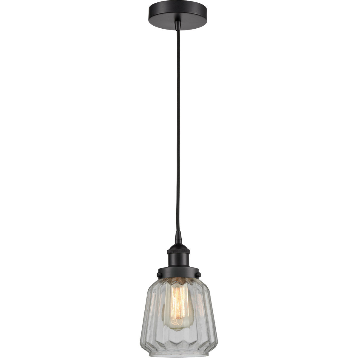Edison Chatham 1 Light 7 inch Matte Black Mini Pendant Ceiling Light