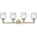 Salina 4 Light 32 inch Antique Brass and Clear Spiral Fluted Bath Vanity Light Wall Light