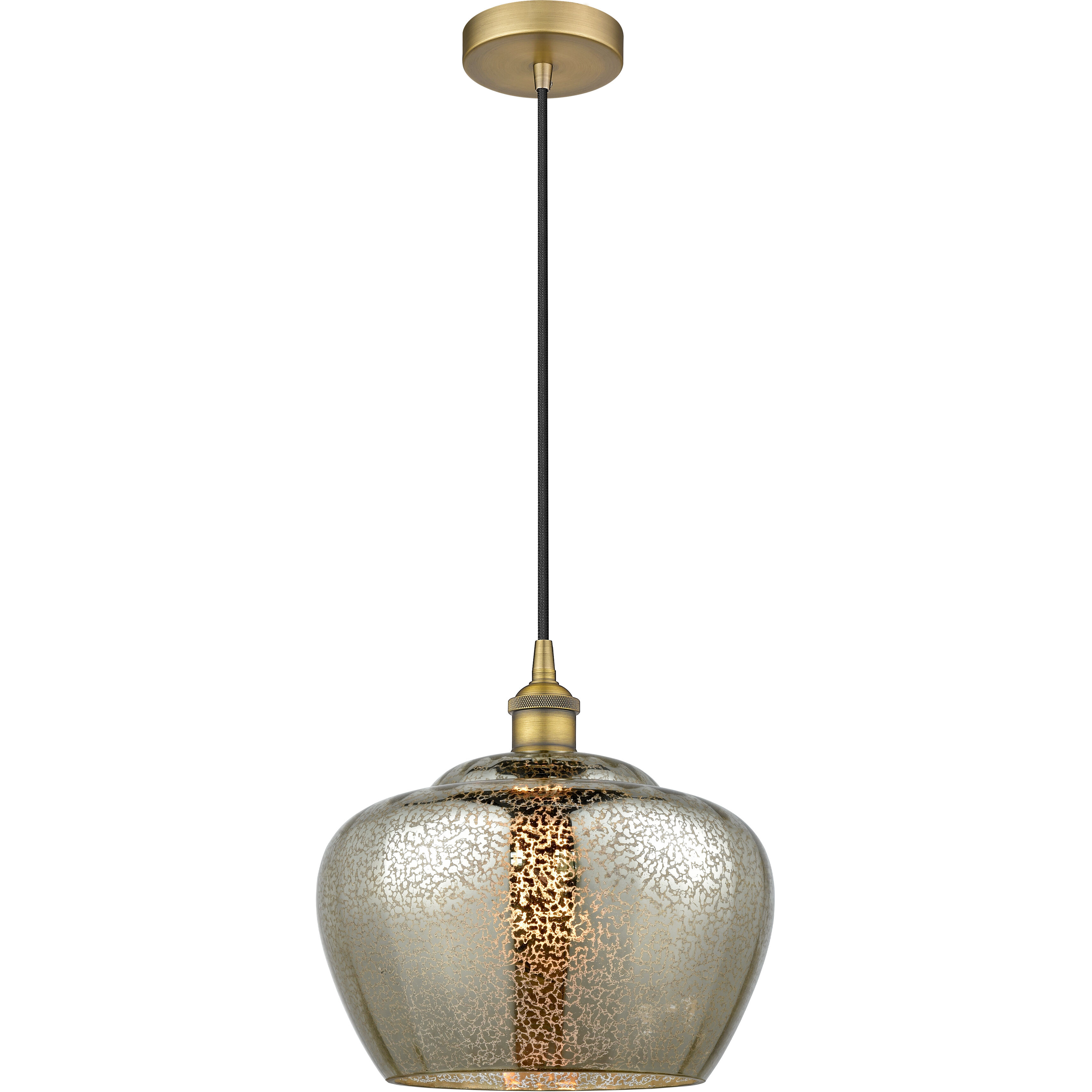Edison Fenton LED 11 inch Brushed Brass Mini Pendant Ceiling Light