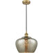 Edison Fenton LED 11 inch Brushed Brass Mini Pendant Ceiling Light