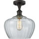 Ballston Large Fenton 1 Light 11 inch Oil Rubbed Bronze Semi-Flush Mount Ceiling Light in Clear Glass, Ballston