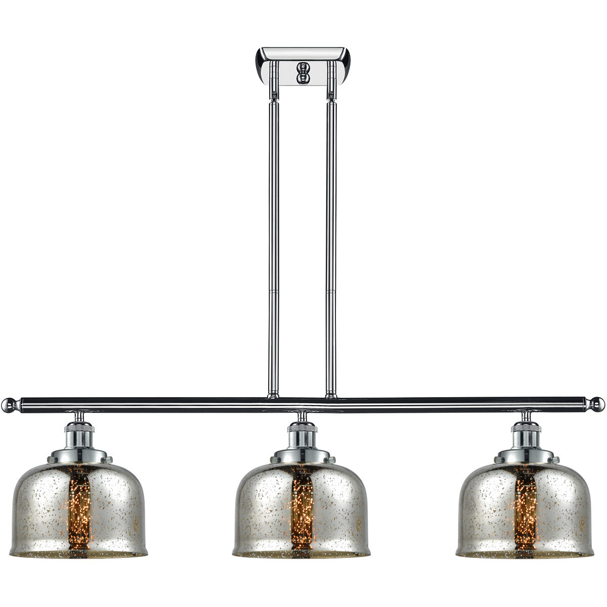 Ballston Bell LED 36 inch Polished Chrome Island Light Ceiling Light in Silver Plated Mercury Glass