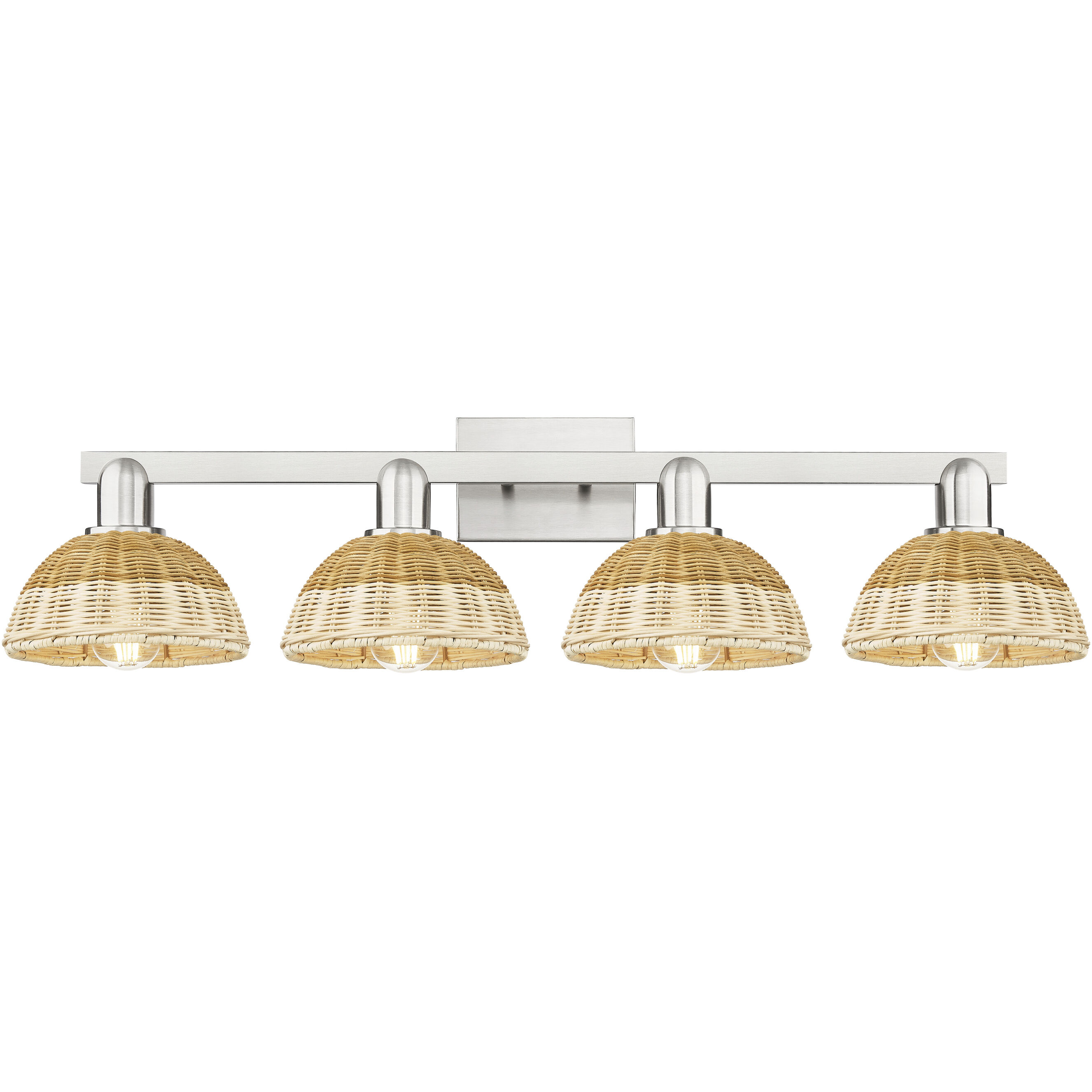 Natural Ballston Dome 4 Light 36 inch Brushed Satin Nickel Bath Vanity Light Wall Light