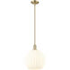 Arcadia White Venetian 1 Light 12 inch Champagne Bronze Mini Pendant Ceiling Light
