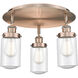 Dover 3 Light 16.25 inch Antique Copper Flush Mount Ceiling Light in Seedy