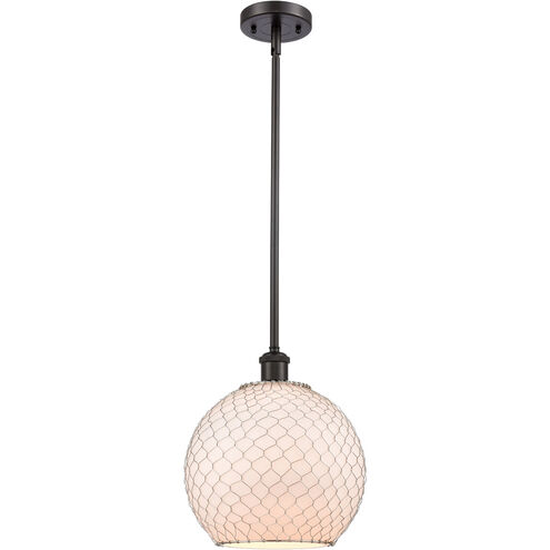 Ballston Large Farmhouse Chicken Wire LED 10 inch Oil Rubbed Bronze Pendant Ceiling Light, Ballston
