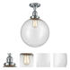 Franklin Restoration XX-Large Beacon LED 12 inch Polished Chrome Semi-Flush Mount Ceiling Light in Seedy Glass, Franklin Restoration