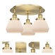 Fulton 3 Light 18.25 inch Brushed Brass Flush Mount Ceiling Light in Matte White